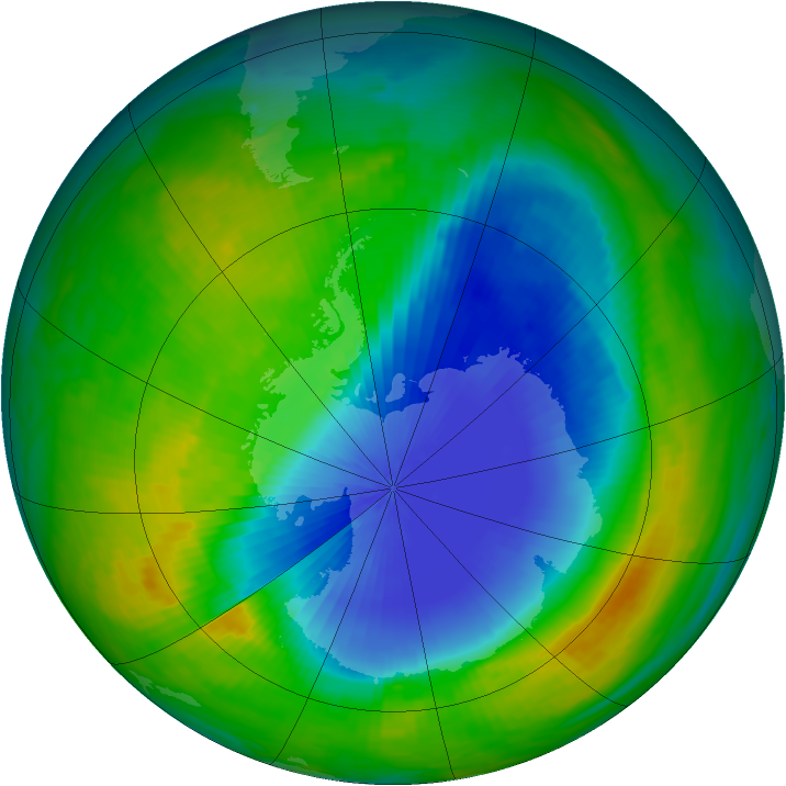 Antarctic ozone map for 08 November 1985